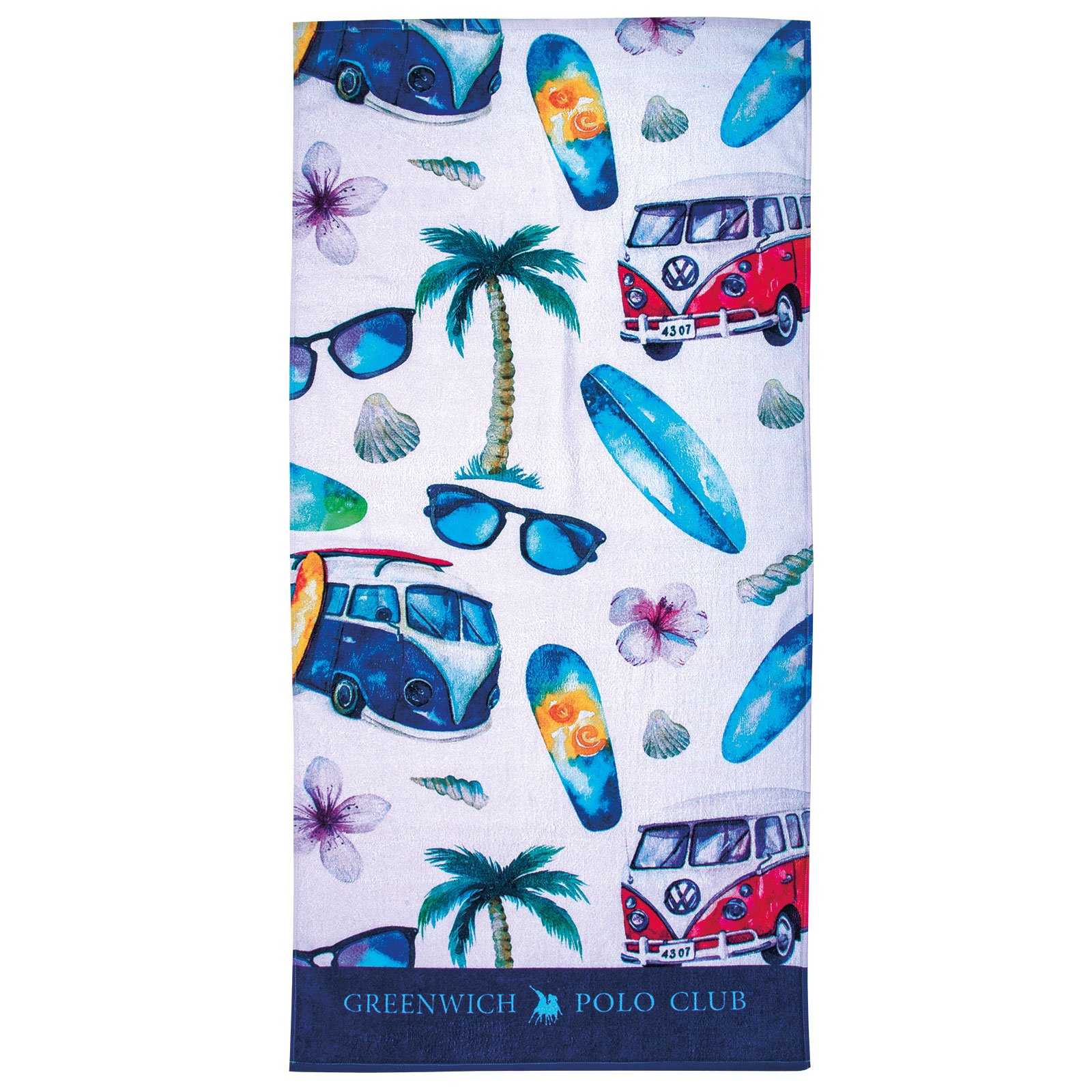 Πετσέτα Θαλάσσης Βαμβακερή 70×140εκ. Beach Towel 3717 Greenwich Polo Club Junior (Ύφασμα: Βαμβάκι 100%, Χρώμα: Μπλε) – Greenwich Polo Club – 267701403717