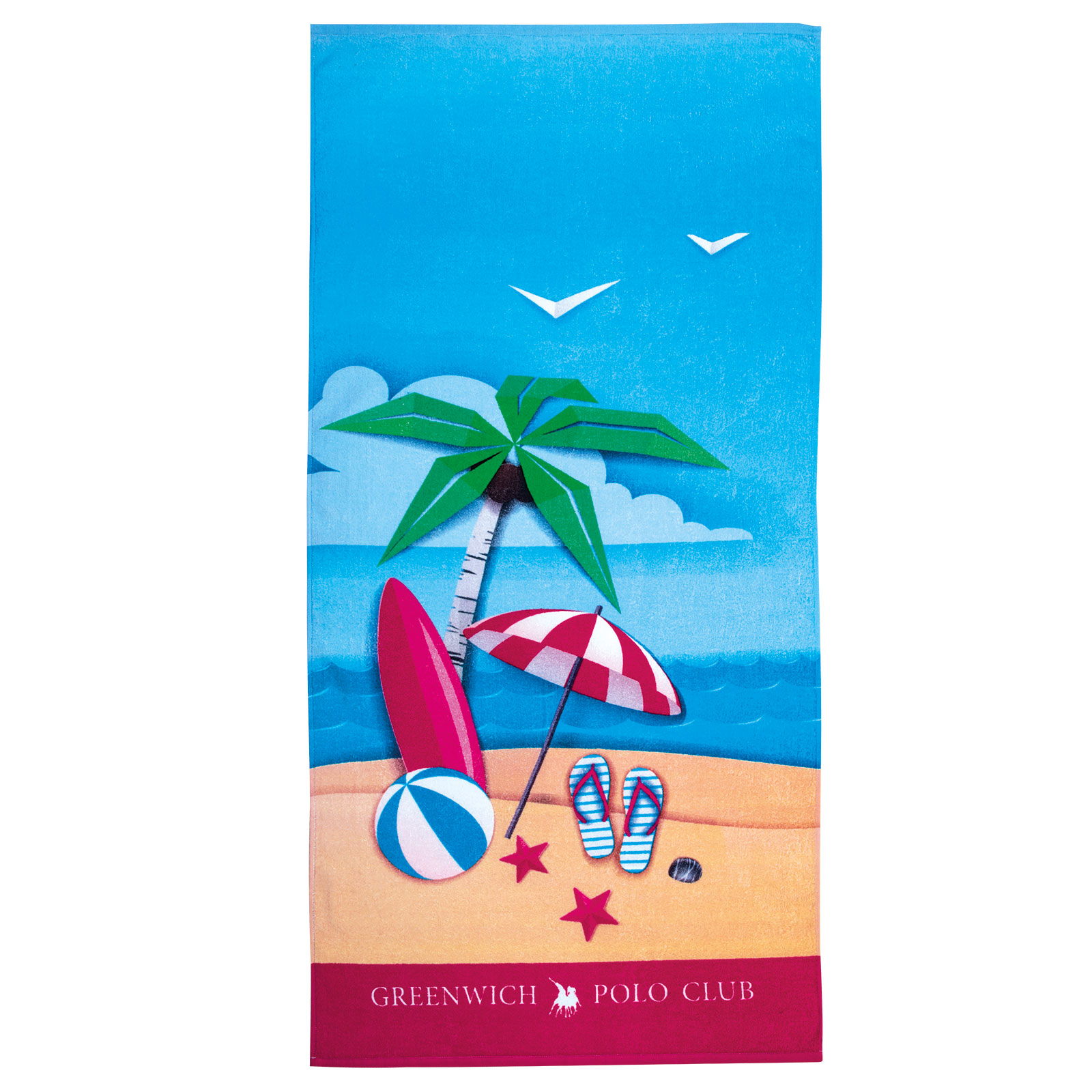 Πετσέτα Θαλάσσης Βαμβακερή 70×140εκ. Beach Towel 3719 Greenwich Polo Club Junior (Ύφασμα: Βαμβάκι 100%, Χρώμα: Μπλε) – Greenwich Polo Club – 267701403719