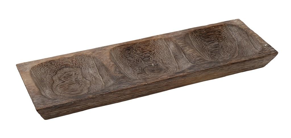 Ξηροκαρπιέρα 3 Θέσεων Ξύλινη ESPIEL 45x13x4εκ. XYP309 (Υλικό: Ξύλο, Χρώμα: Καφέ) – ESPIEL – XYP309