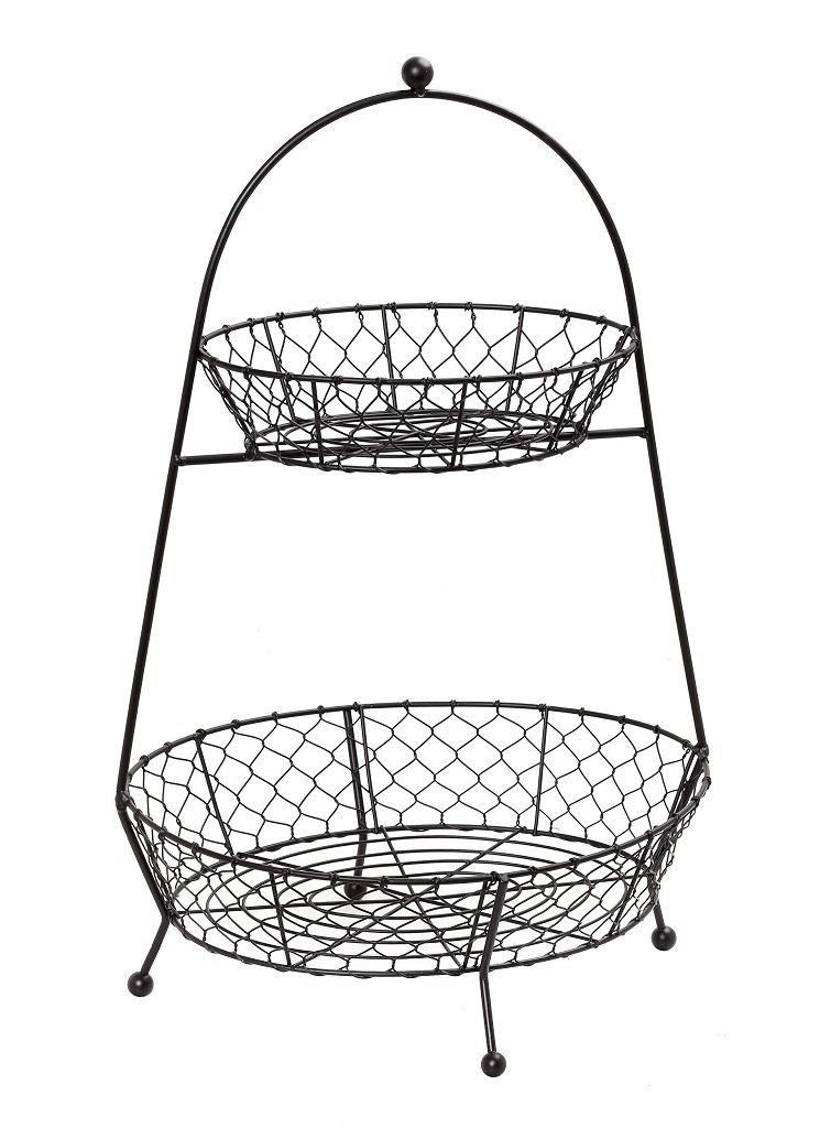 Φρουτιέρα 2όροφη Μεταλλική 34x26x52εκ. ESPIEL TAK226 (Υλικό: Μεταλλικό, Χρώμα: Μαύρο) – ESPIEL – TAK226
