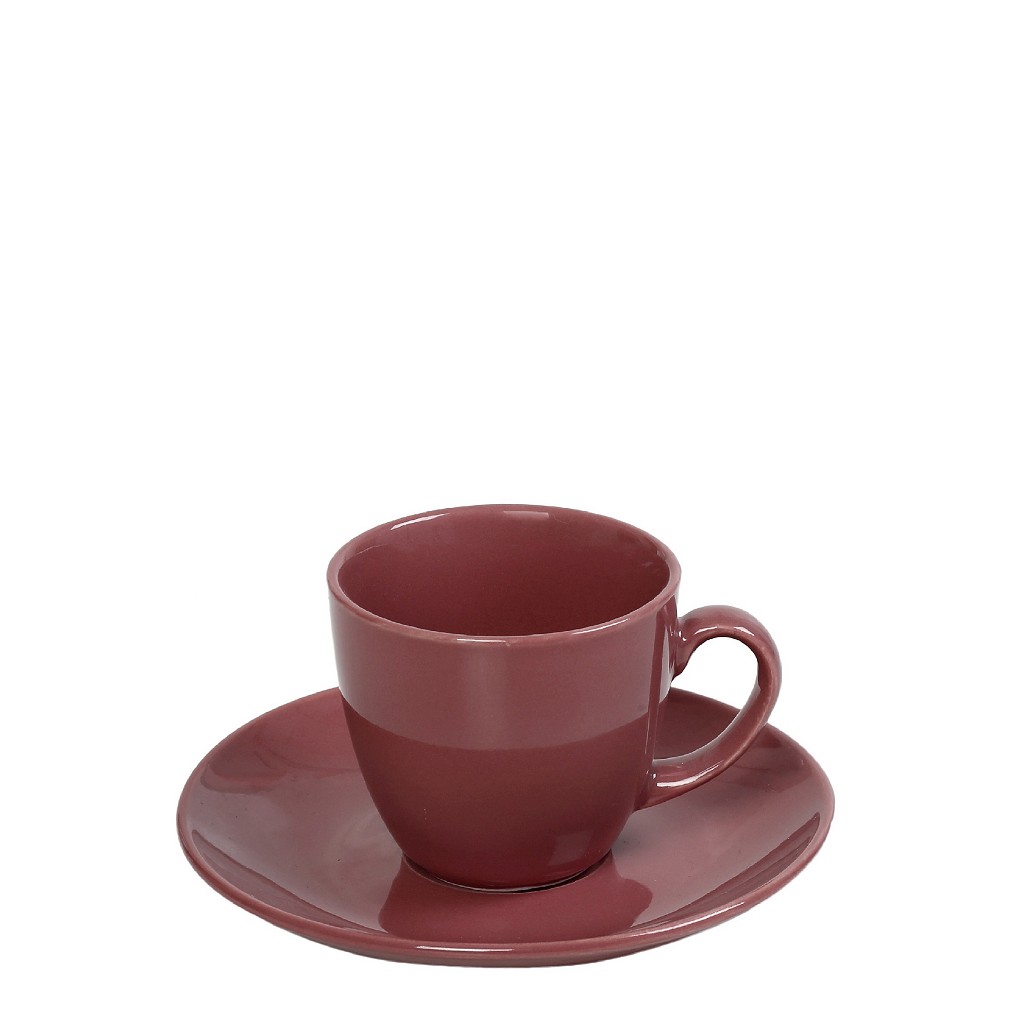 Φλυτζάνι Με Πιατάκι Espresso Stoneware Essentials ESPIEL 90ml OWD101K6 (Χρώμα: Ροζ, Υλικό: Stoneware) – ESPIEL – OWD101K6