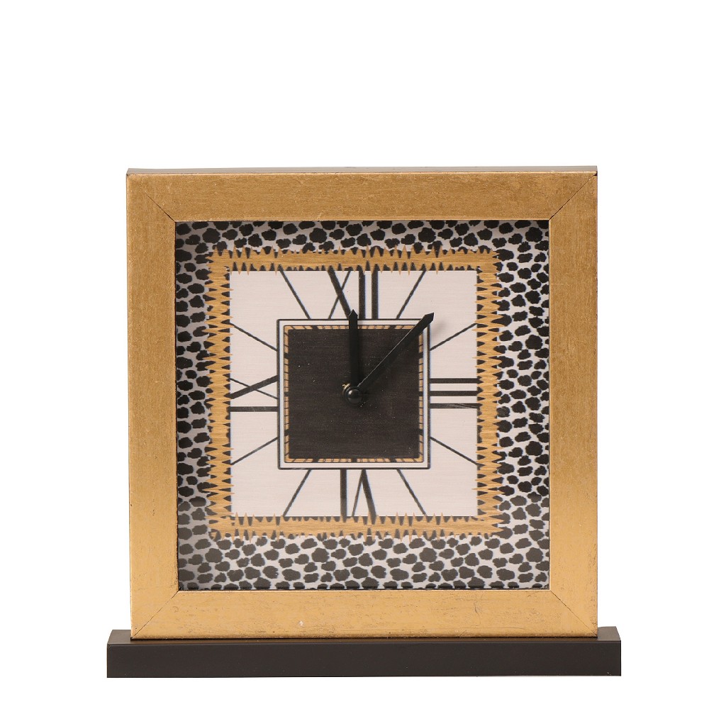 Ρολόι Επιτραπέζιο Λεοπάρ ​Polyresin Μαύρο ESPIEL 24,5x5x24,5εκ. MAF151 (Υλικό: Polyresin, Χρώμα: Μαύρο) - ESPIEL - MAF151