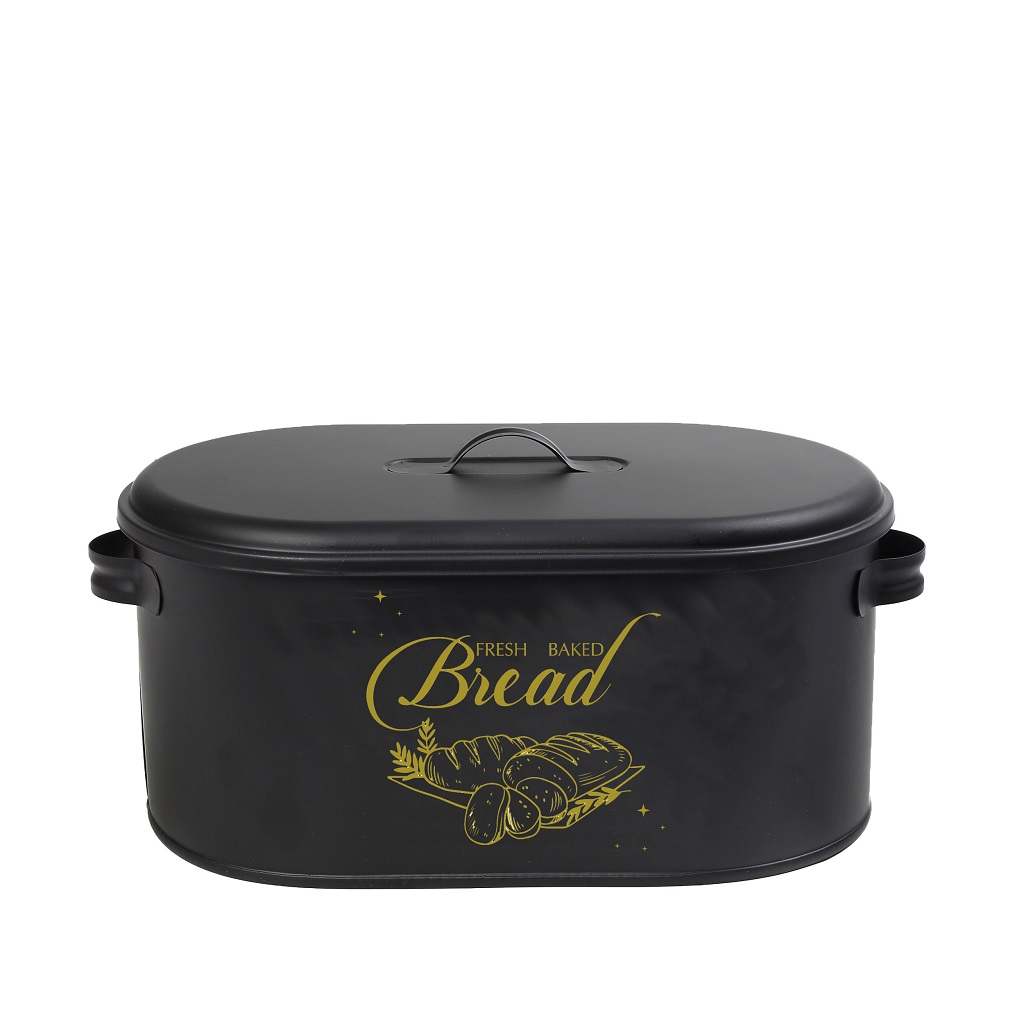 Ψωμιέρα Μεταλλική Με Καπάκι Μαύρη Ματ ESPIEL 36x20x16,5εκ. TEM118 (Υλικό: Μεταλλικό, Χρώμα: Μαύρο) - ESPIEL - TEM118 145526