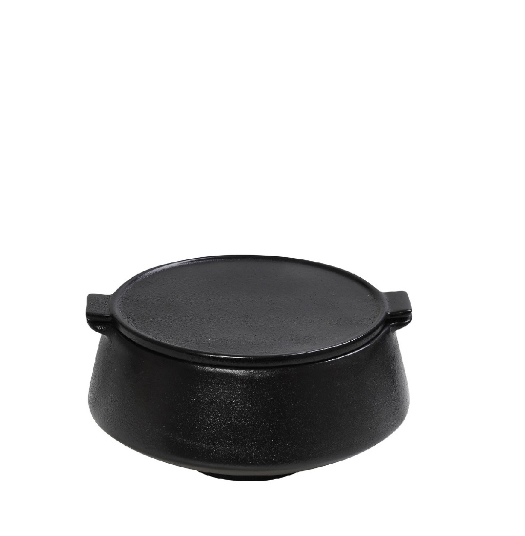 Μπωλ Σερβιρίσματος Με Καπάκι Stoneware Μαύρο Mianmar ESPIEL 10,5x9x5,5εκ. GMT201 (Χρώμα: Μαύρο, Υλικό: Stoneware) – ESPIEL – GMT201