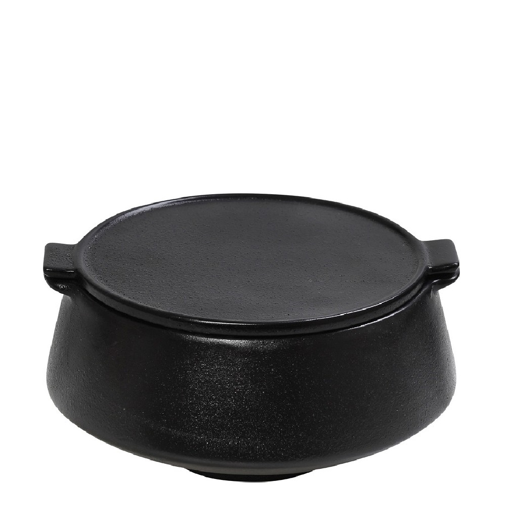 Μπωλ Σερβιρίσματος Με Καπάκι Stoneware Μαύρο Mianmar ESPIEL 15,5×13,2×8εκ. GMT202 (Χρώμα: Μαύρο, Υλικό: Stoneware) – ESPIEL – GMT202