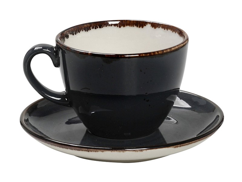 Φλυτζάνι Με Πιατάκι Cappuccino Πορσελάνης 220ml Terra Grey ESPIEL TLG111K6 (Υλικό: Πορσελάνη, Χρώμα: Γκρι) – ESPIEL – TLG111K6