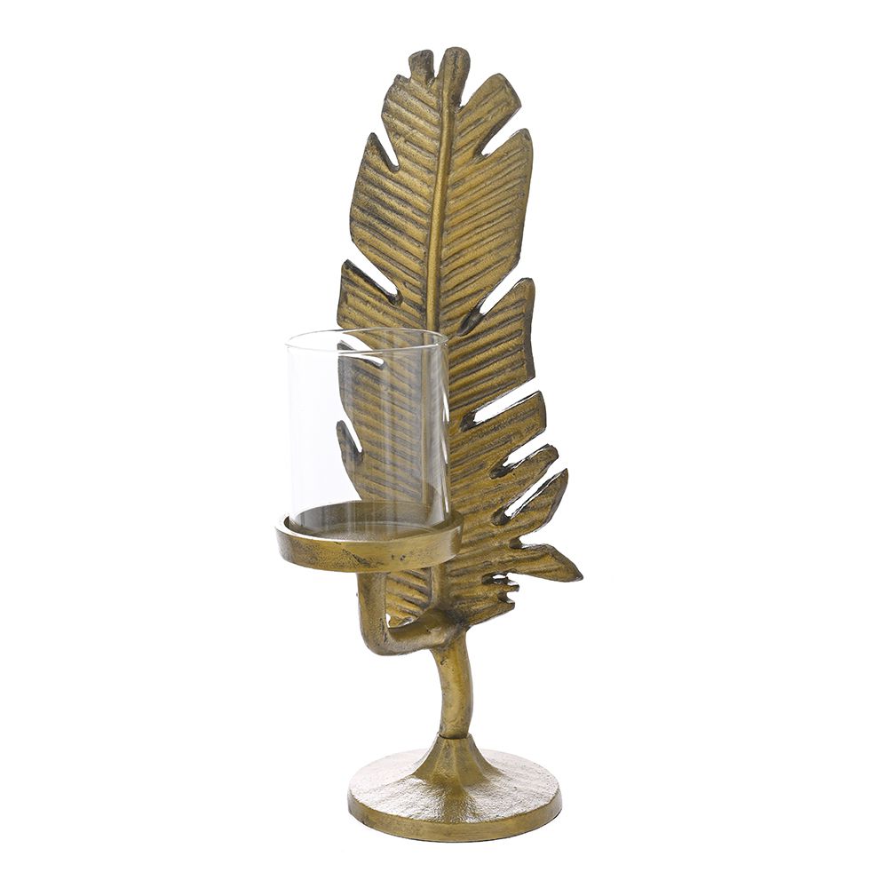 Κηροπήγιο Φτερό Μεταλλικό Αντικέ Χρυσό iliadis 40εκ. 78549 (Υλικό: Μεταλλικό, Χρώμα: Χρυσό ) – Iliadis – il_78549