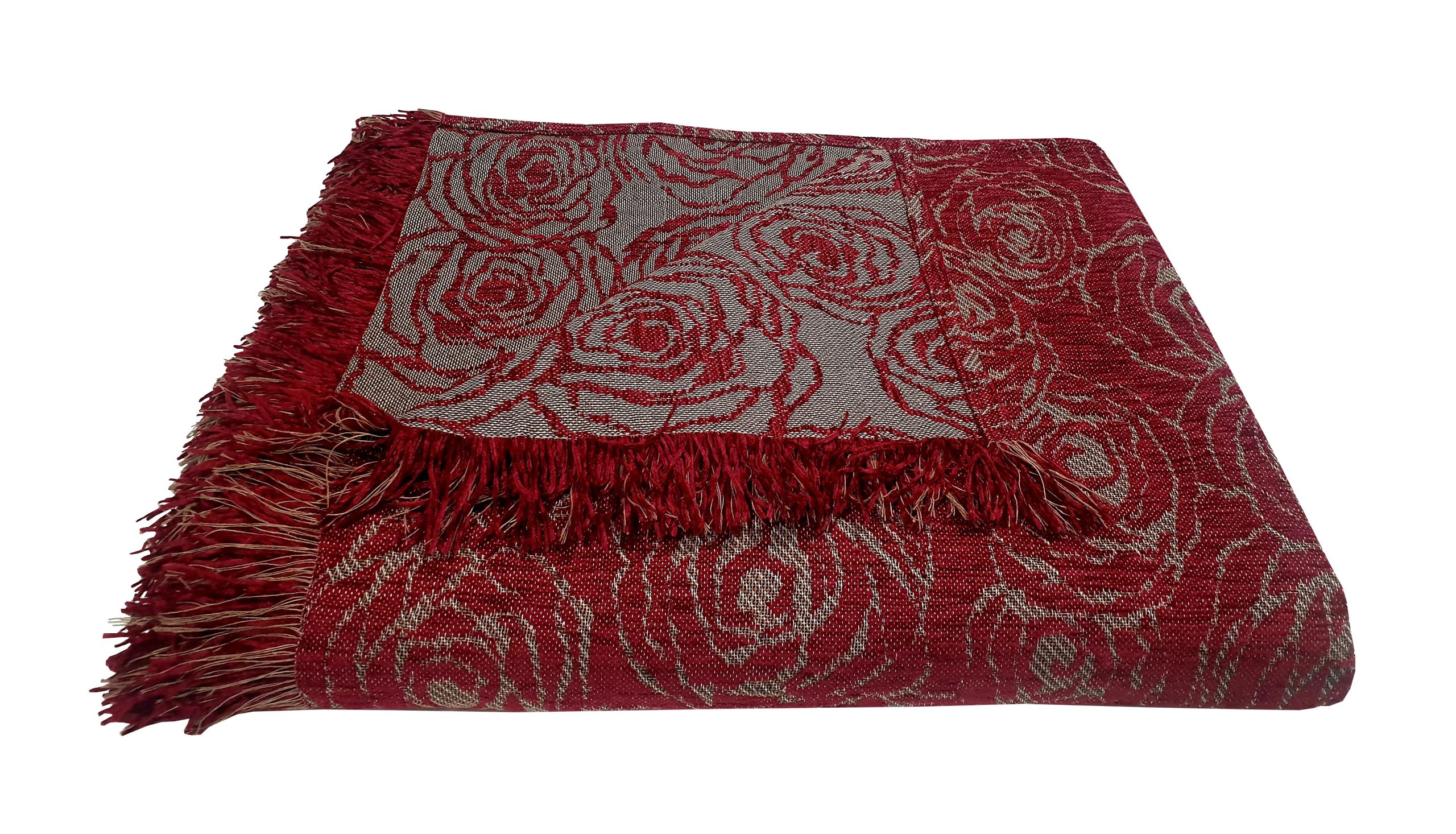 Ριχτάρι Acrylic-Polycotton Τριθέσιος 180×280εκ. Σενίλ Rose Bordeaux Komvos Home (Χρώμα: Μπορντώ , Ύφασμα: 55% Acrylic-25% Cotton-20% Polyester) – KOMVOS HOME – 7045536-5