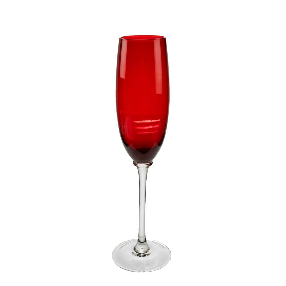 Ποτήρι Σαμπάνιας Γυάλινο Κόκκινο Art Et Lumiere 250ml 03267 (Υλικό: Γυαλί, Χρώμα: Κόκκινο) – Art Et Lumiere – lumiere_03267