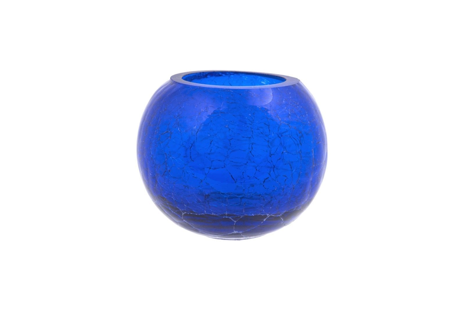 Κηροπήγιο Γυάλινο Κρακελέ Μπλε Art Et Lumiere 7,5x6,5εκ. 04602 (Σετ 2 Τεμάχια) (Υλικό: Γυαλί, Χρώμα: Μπλε) - Art Et Lumiere - lumiere_04602 138004