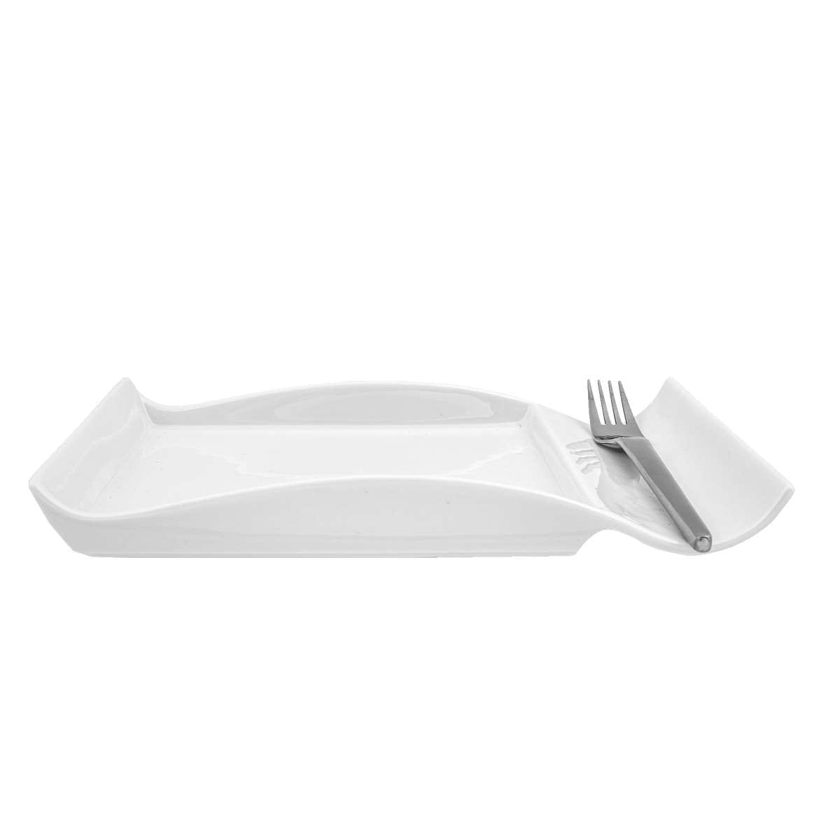 Πιάτο Πορσελάνης Λευκό Art Et Lumiere 25×15,5×2,5εκ. 05991 (Υλικό: Πορσελάνη, Χρώμα: Λευκό) – Art Et Lumiere – lumiere_05991