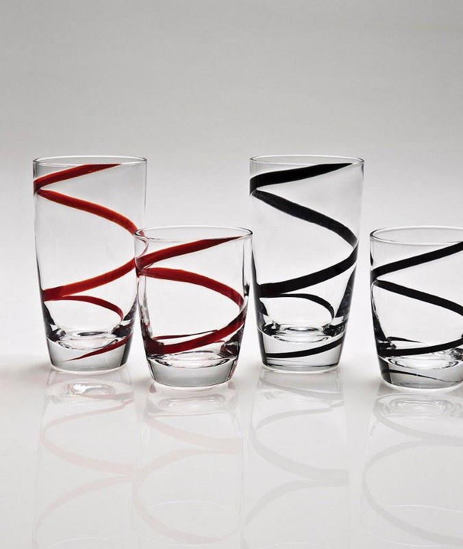 Σετ Ποτήρια Νερού 6τμχ Γυάλινα Spiral Black 455ml CRYSPO TRIO 52.302.50 (Υλικό: Γυαλί) – CRYSPO TRIO – 52.302.50