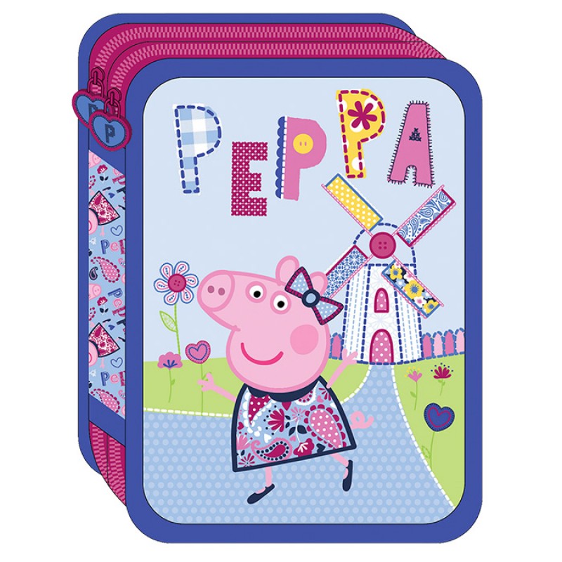 Κασετίνα Διπλή Γεμάτη "Peppa" 15x5x21εκ.